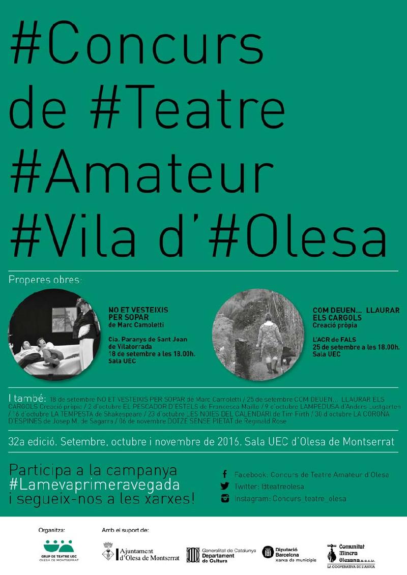 Concurs de Teatre Amateur Vila d'Olesa de la UEC Olesa 2016